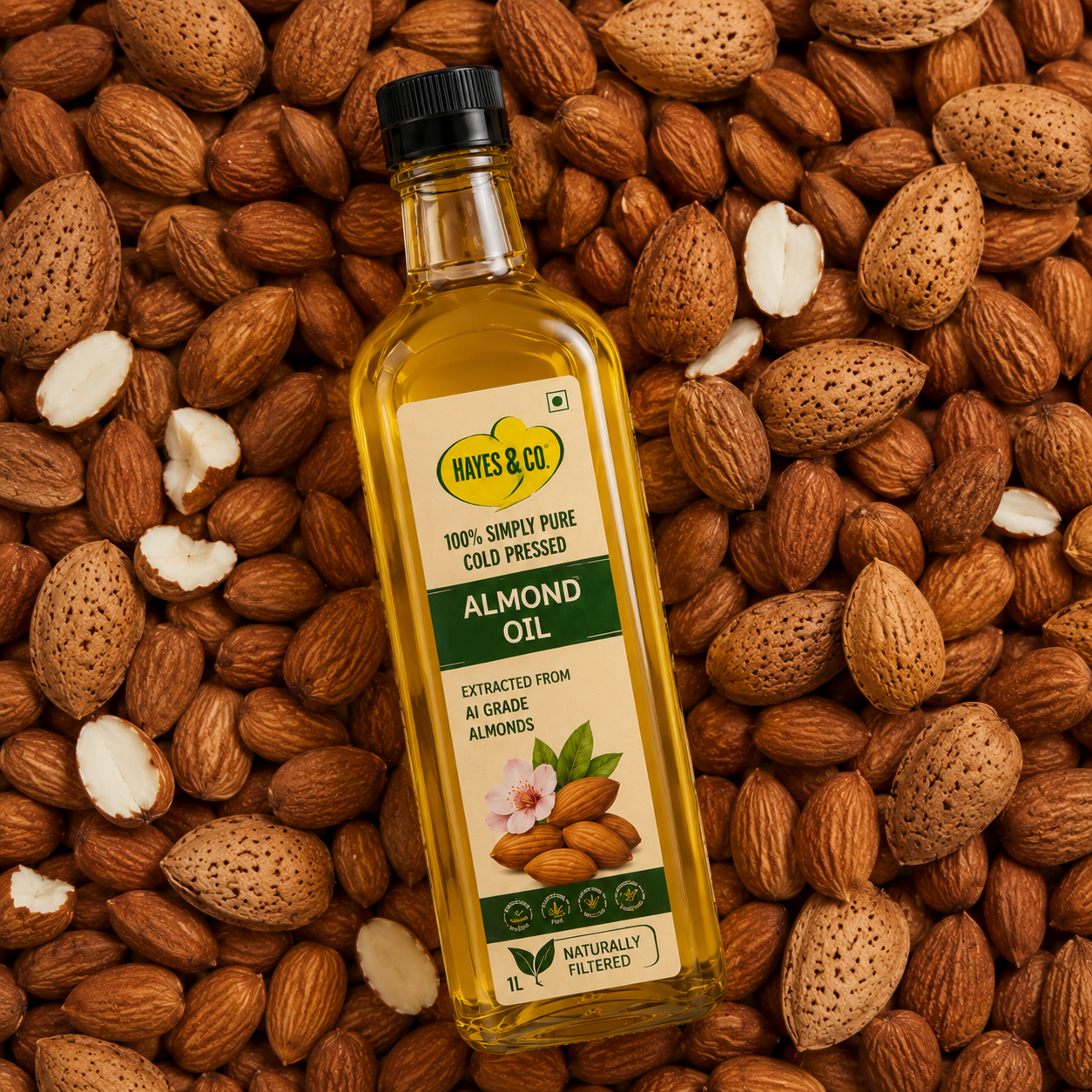 3 alm Cold Press Almond Oil |100% Pure Almond Oil | Premium Almond Oil | Vitamin E Rich | Cold Pressed | Chemical Free - Image 1