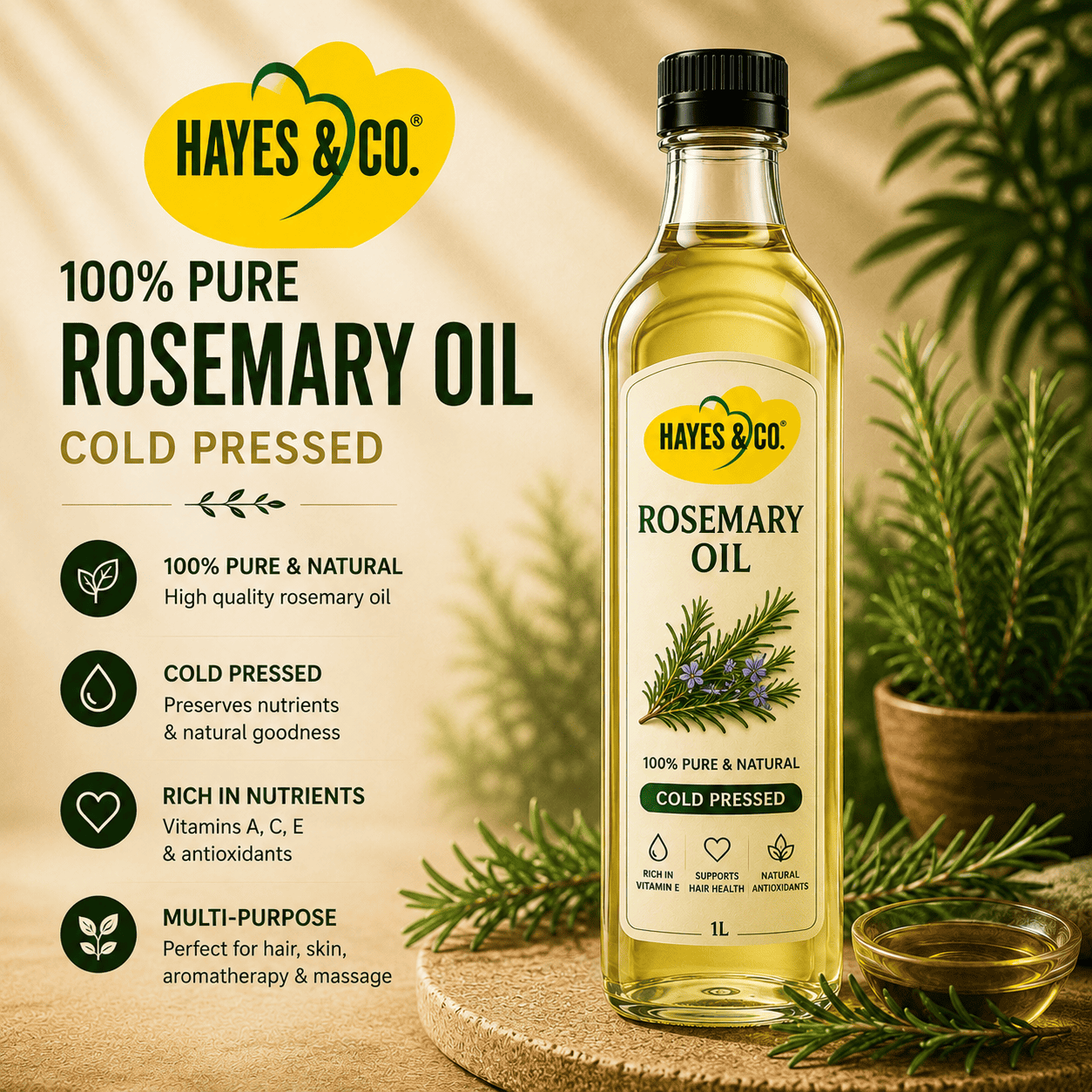 rosemary oil 1 Pure Rosemary Oil | Steam Distilled | Aromatherapy Grade | Chemical Free - Image 1