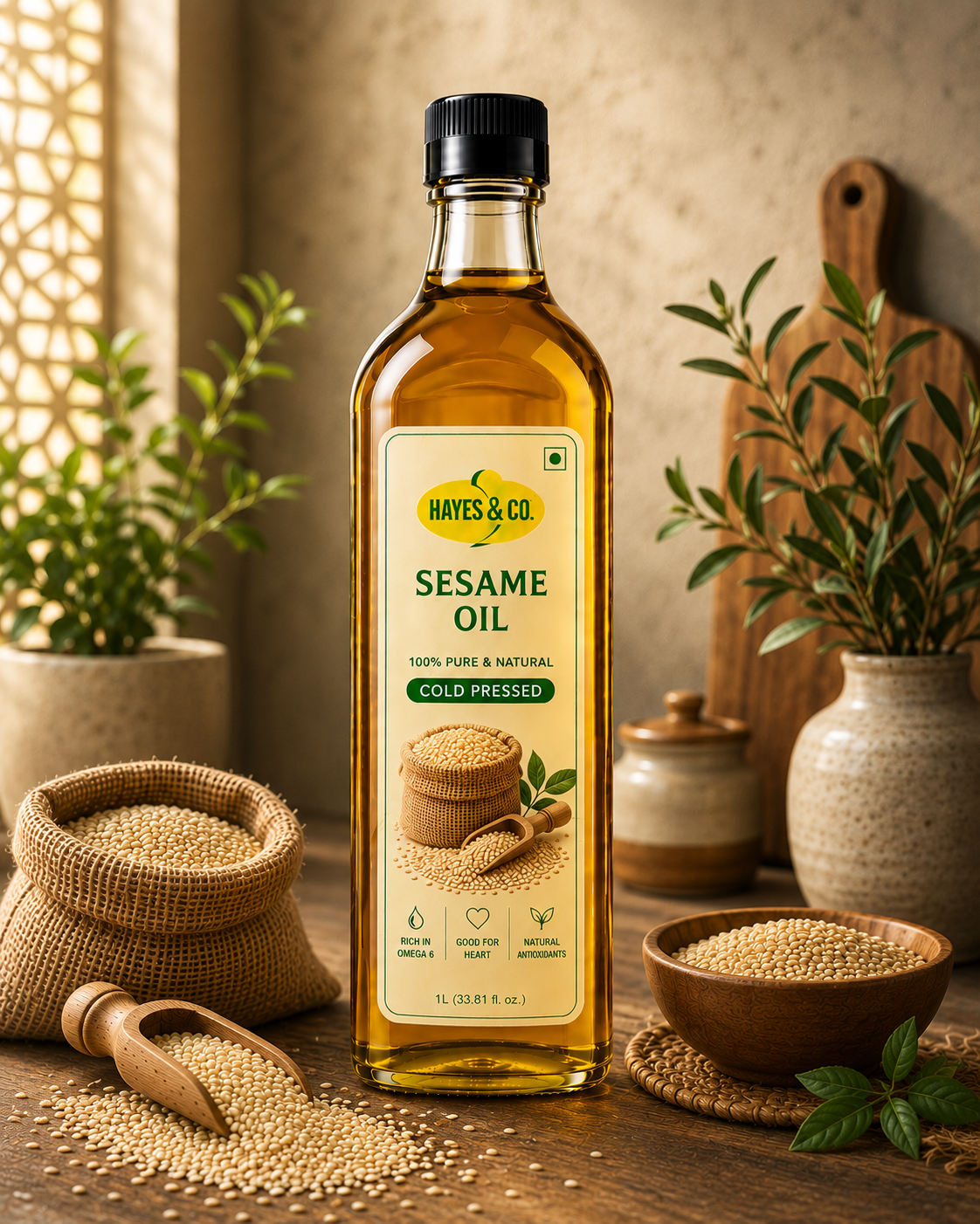 sesame Wood Pressed Sesame Oil | Rich in Calcium | Traditional Extraction | Preservative Free - Image 1